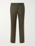Sunspel - Straight-Leg Wool Brushed Trousers - Green