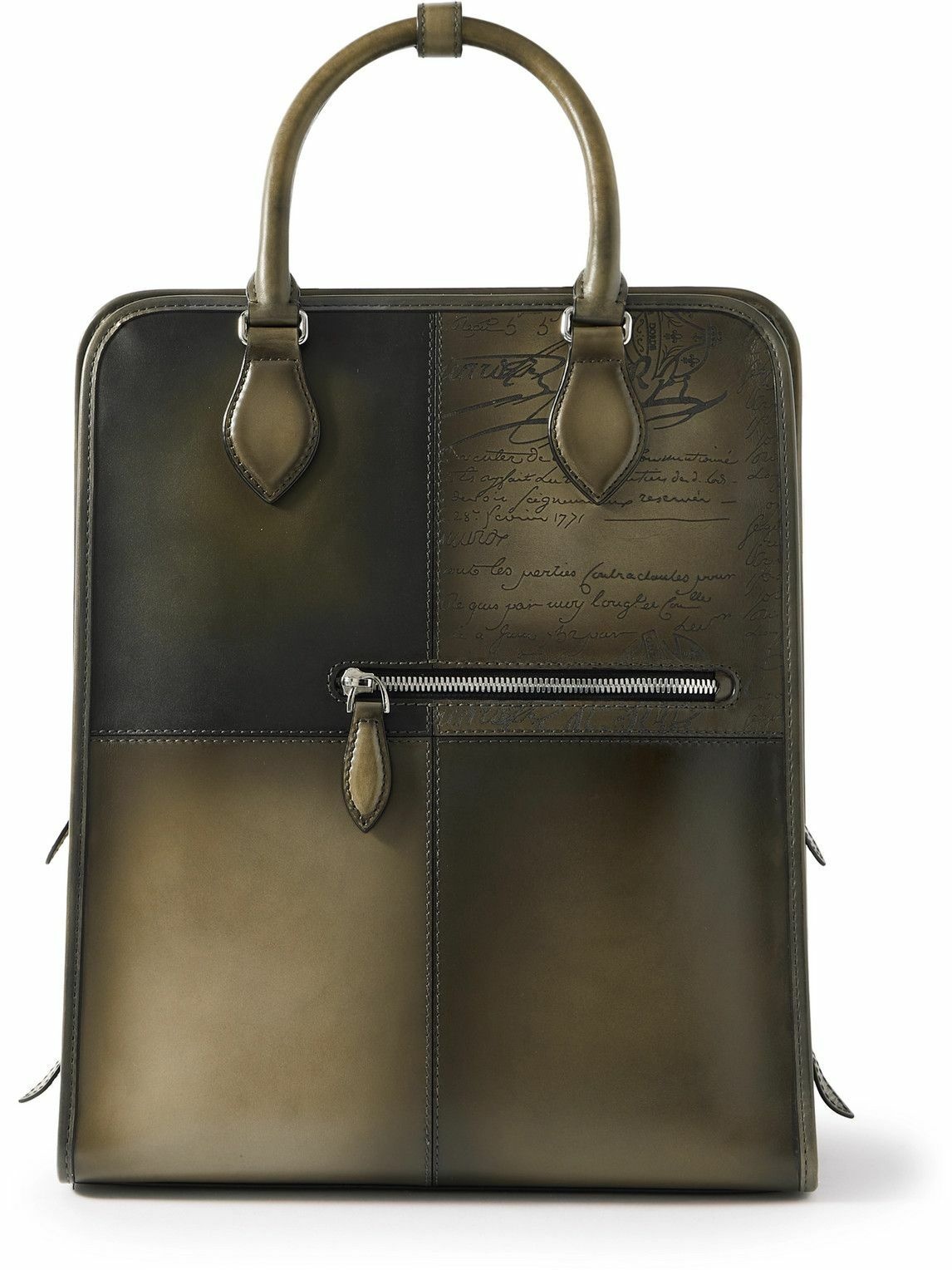 Photo: Berluti - Premier Jour Scritto Panelled Venezia Leather Backpack