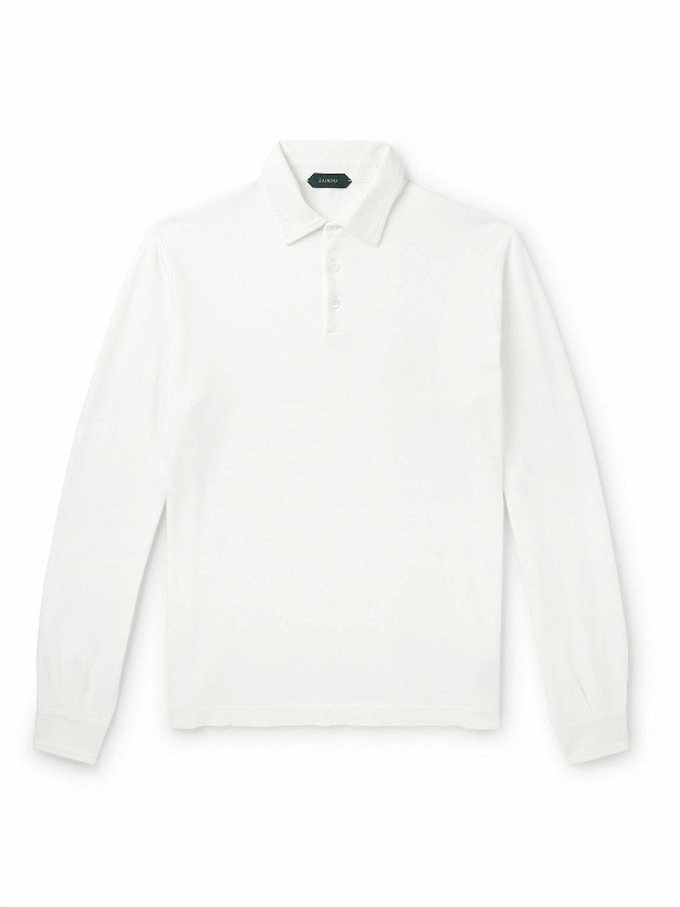 Photo: Incotex - Zanone Cotton-Jersey Polo Shirt - White