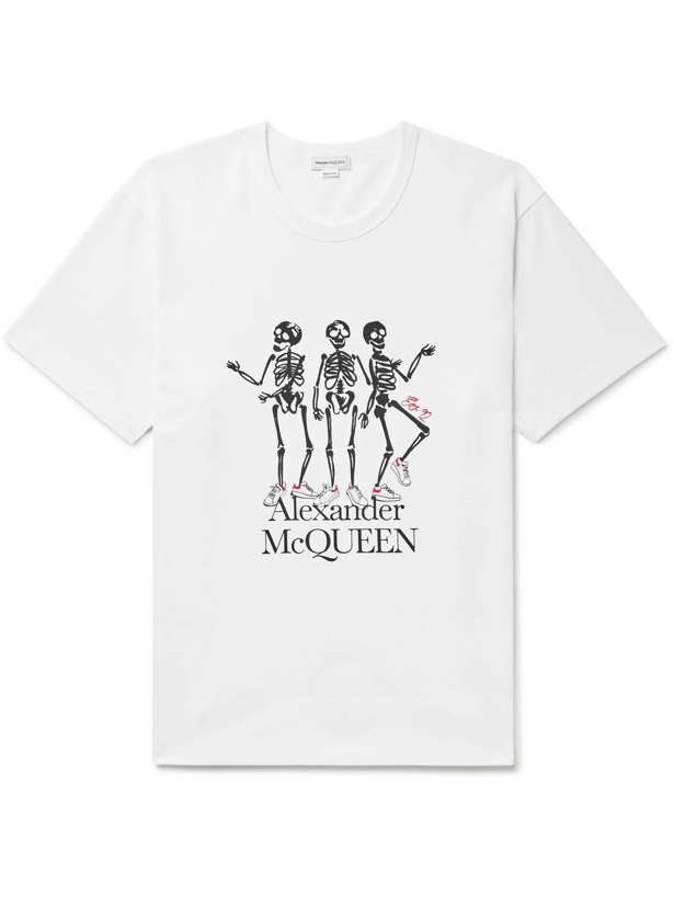 Photo: Alexander McQueen - Logo-Print Cotton-Jersey T-Shirt - White