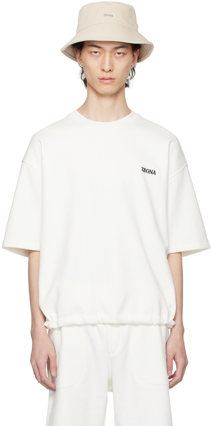 ZEGNA White Placket Sweatshirt