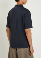 Herno Derby Knit Cotton Polo top Navy