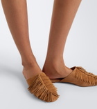 Aquazzura Maverick fringed suede mules