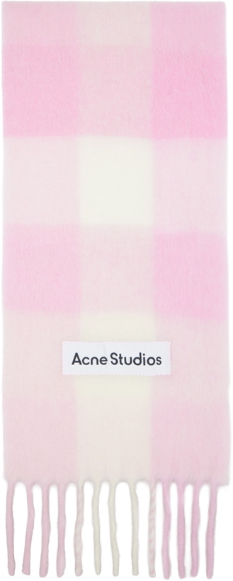 Photo: Acne Studios Pink Mohair Checked Scarf