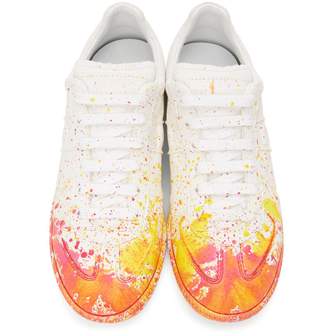 Maison Margiela White Paint Drop Replica Sneakers Maison