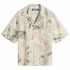 END. x PICANTE Headline Printed Linen Short Sleeve Shirt in Ivory