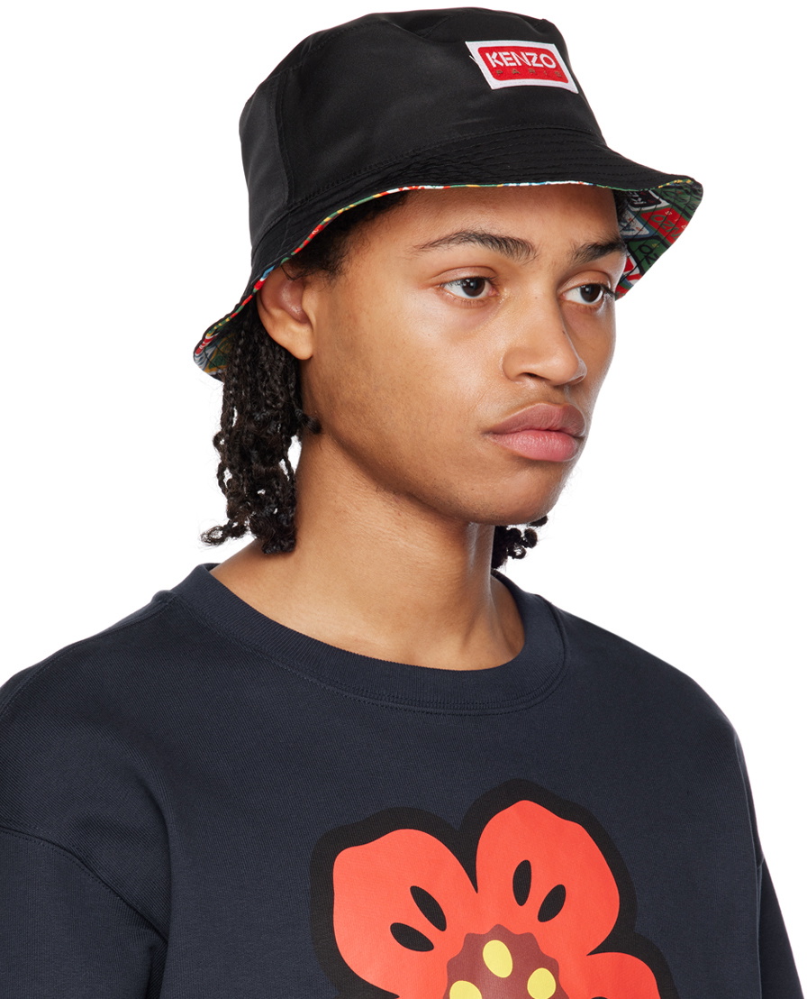 ［新品］KENZO BUCKET HAT REVERSIBLE Kenzo Reversible Multicolor Kenzo Paris Label Hat Kenzo