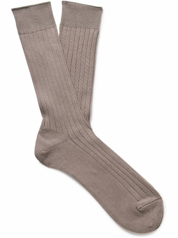 Photo: Mr P. - Ribbed Cotton-Blend Socks
