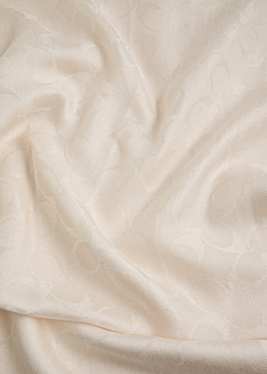Coach Signature C Logo-jacquard Scarf - White - One Size