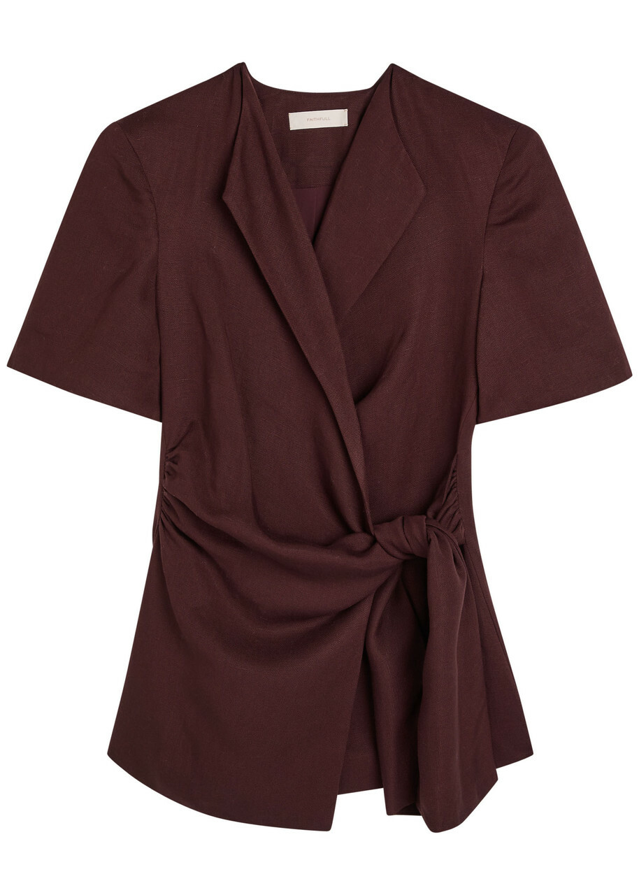 Faithfull The Brand Ida Wrap Blazer Dark Red