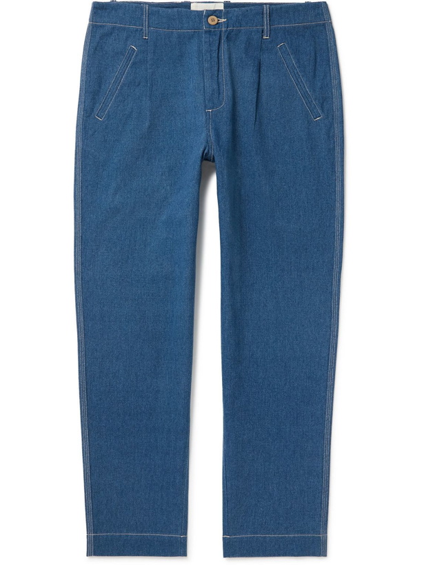 Photo: Folk - Assembly Tapered Pleated Jeans - Blue