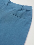 120% - Straight-Leg Linen-Gauze Bermuda Shorts - Blue