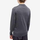 John Smedley Men's Belper Long Sleeve Knitted Polo Shirt in Charcoal