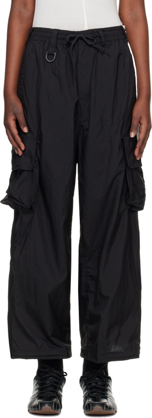 Photo: Y-3 Black 'Y-3' Nylon Wired 3 Stripes Cargo Pants