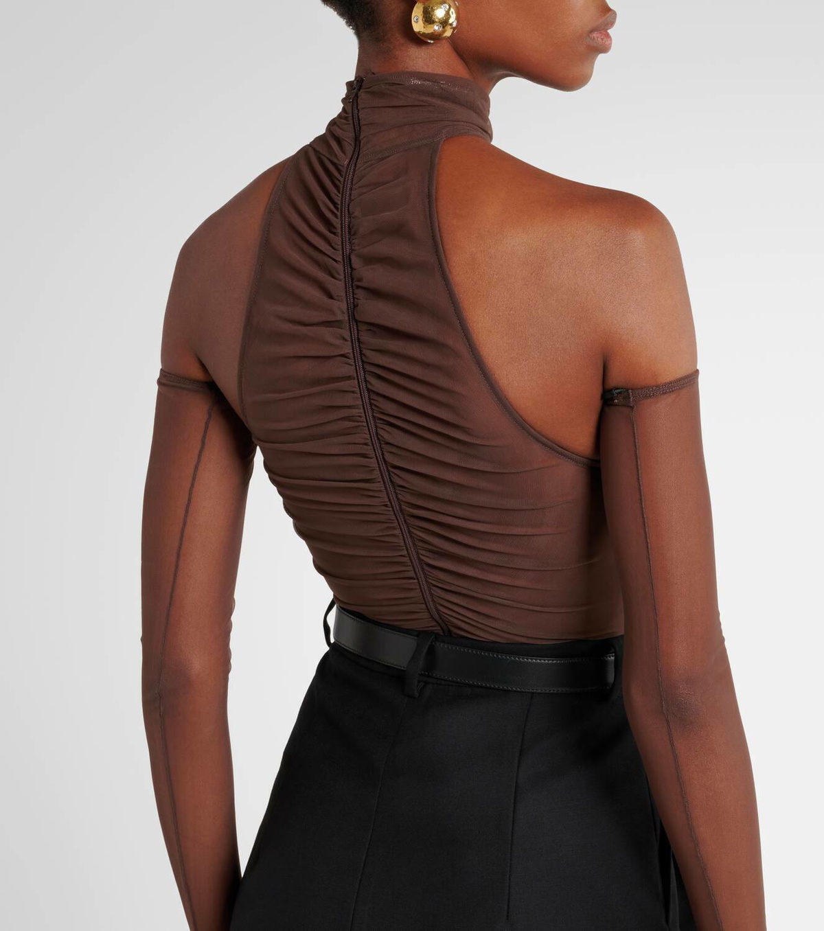 Alex Perry Ruched sheer bodysuit Alex Perry