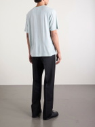 SEASE - Runner Logo-Print Merino Wool T-Shirt - Blue
