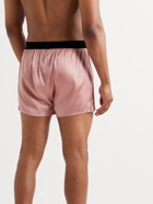 TOM FORD - Velvet-Trimmed Stretch-Silk Satin Boxer Briefs - Pink