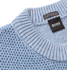Hugo Boss - Waffle-Knit Cotton Sweater - Blue