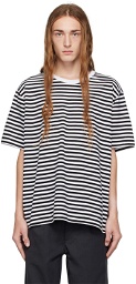 nanamica White & Black Striped T-Shirt
