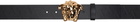 Versace Black 'La Medusa' Greca Leather Belt