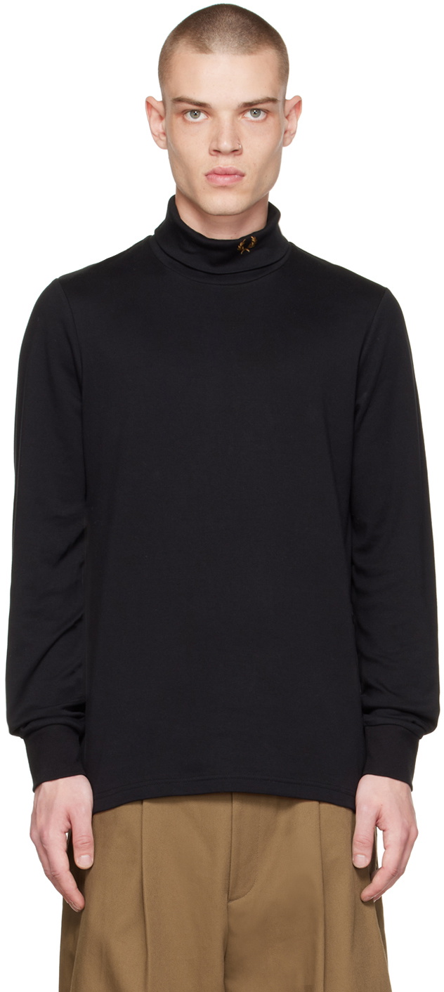 Fred Perry Black Roll Neck Turtleneck Fred Perry