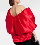 Simone Rocha Bow-detail off-shoulder satin top