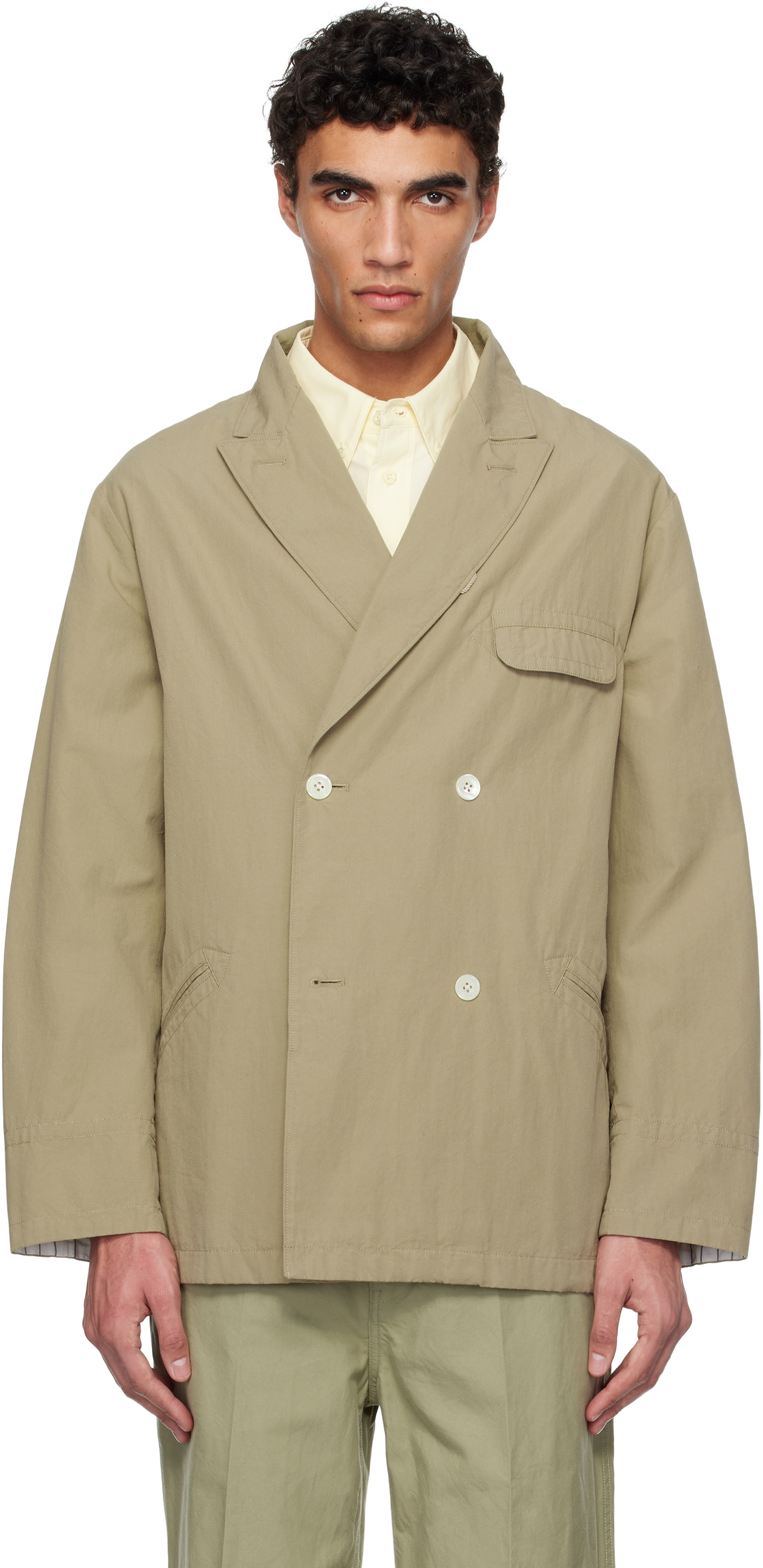 nanamica Beige Double Breasted Club Blazer