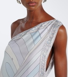 Pucci Iride one-shoulder silk twill gown