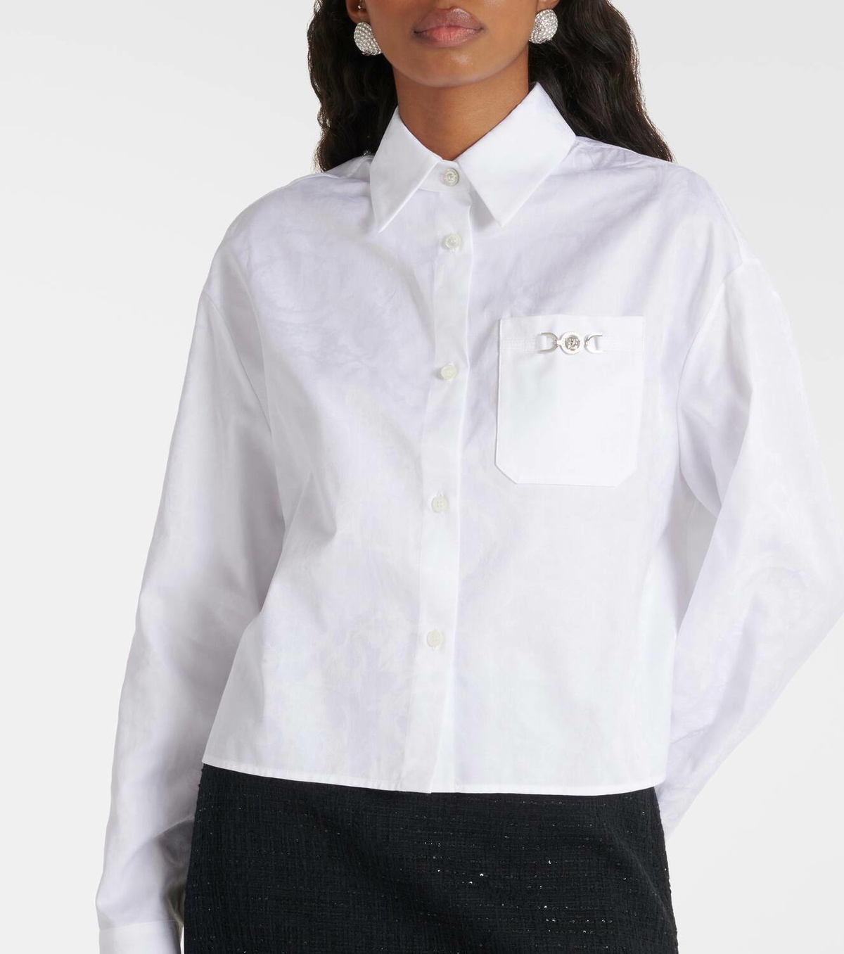 Versace Barocco jacquard cropped cotton shirt Versace