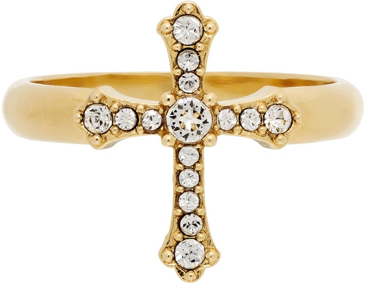 Photo: Dolce & Gabbana Gold Crystal Cross Ring