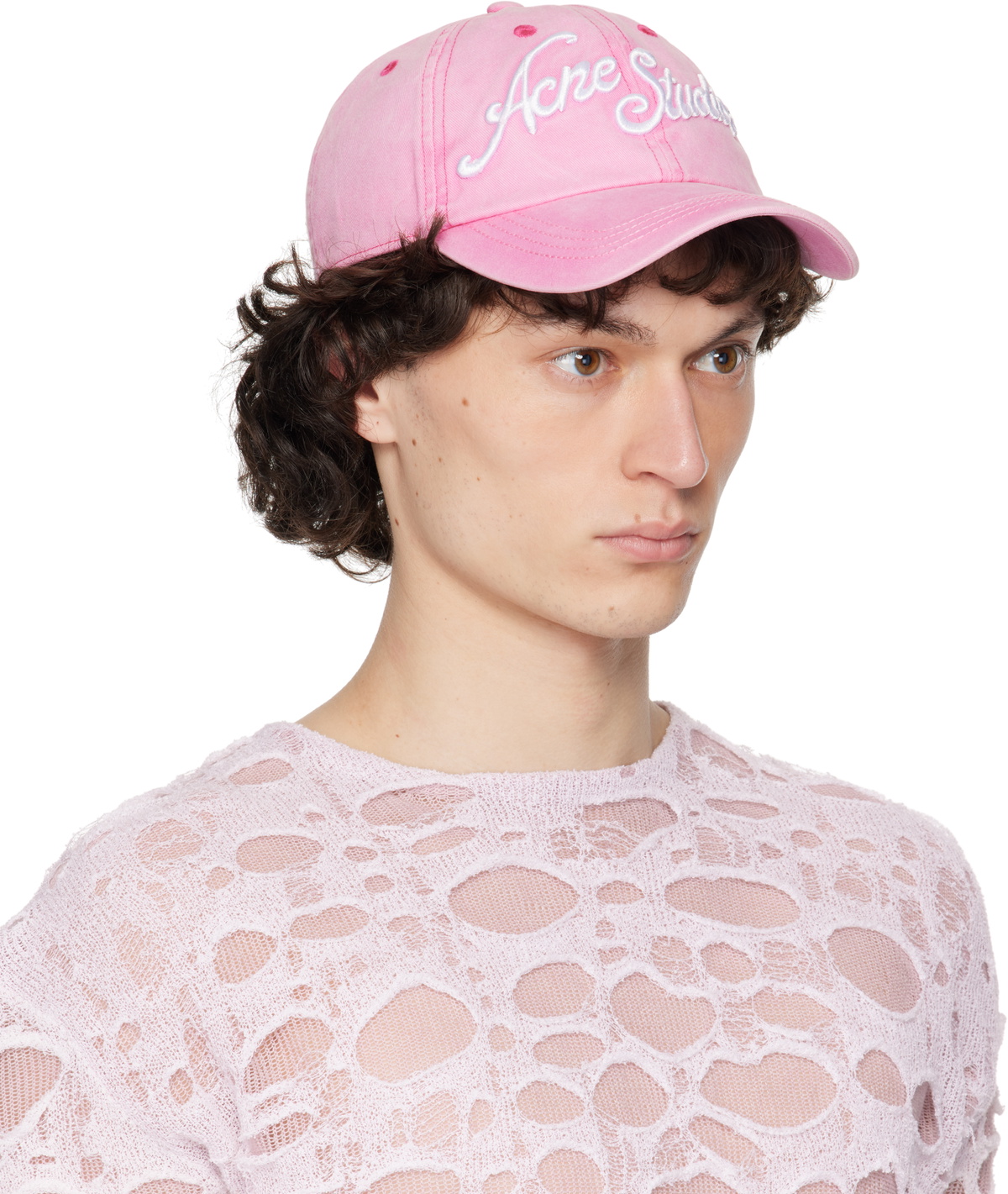 Acne Studios キャップ ピンク Acne Studios Pink Logo Cap Acne Studios