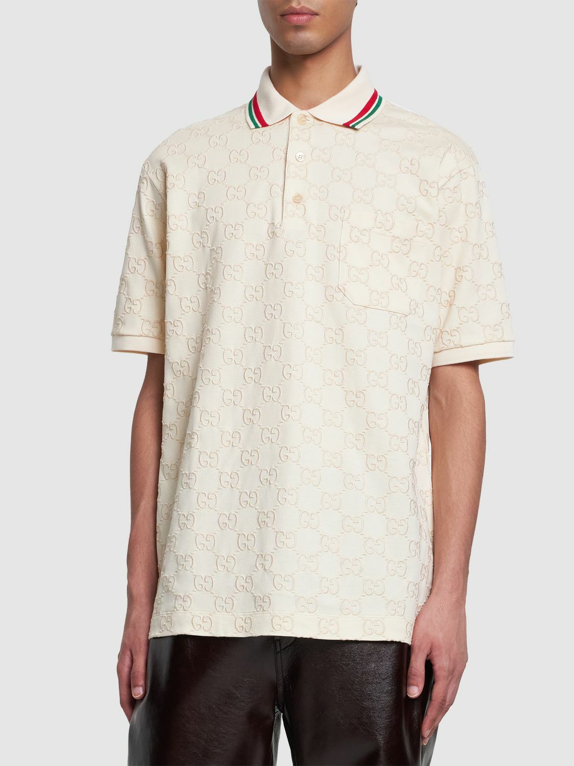 GUCCI 半袖シャツ GGパターン ベージュ/ホワイト｜GUCCI GGパターン