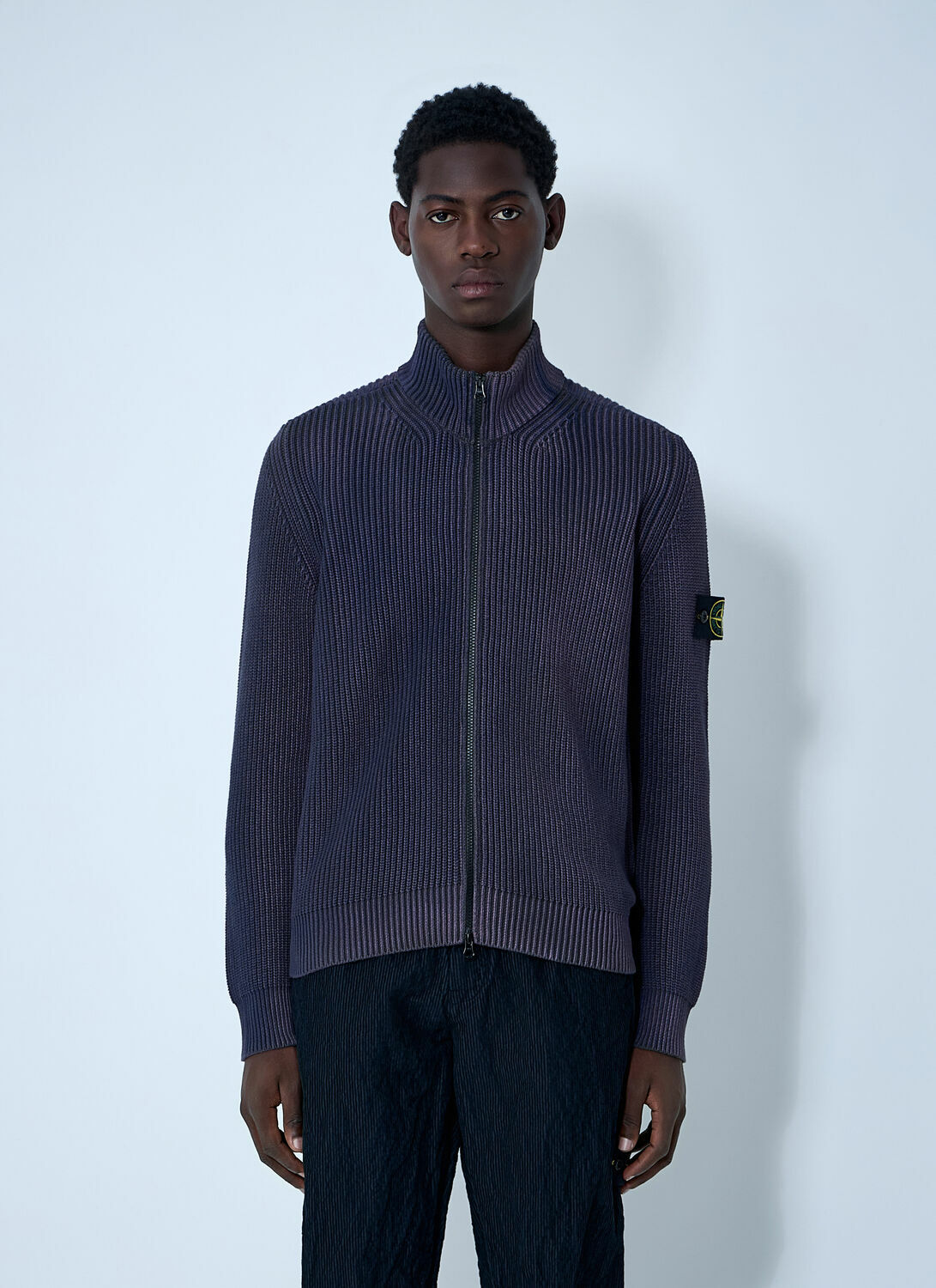 Stone Island Zip-Up Rib Cardigan