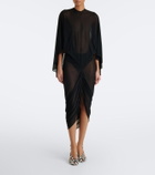 Jacquemus Noche sheer crêpe jersey midi dress