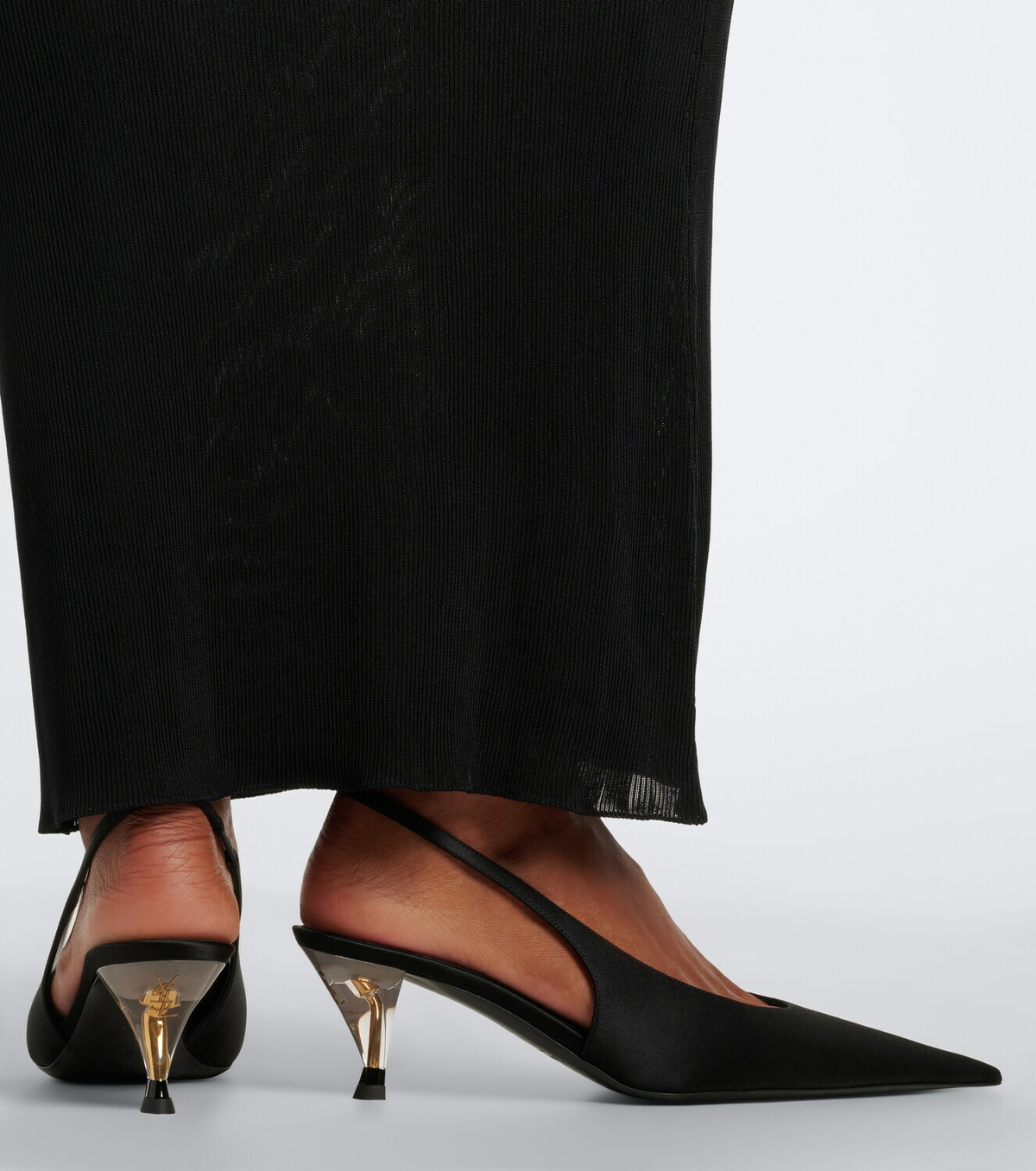Saint Laurent Fanny satin slingback pumps
