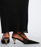 Saint Laurent Fanny satin slingback pumps