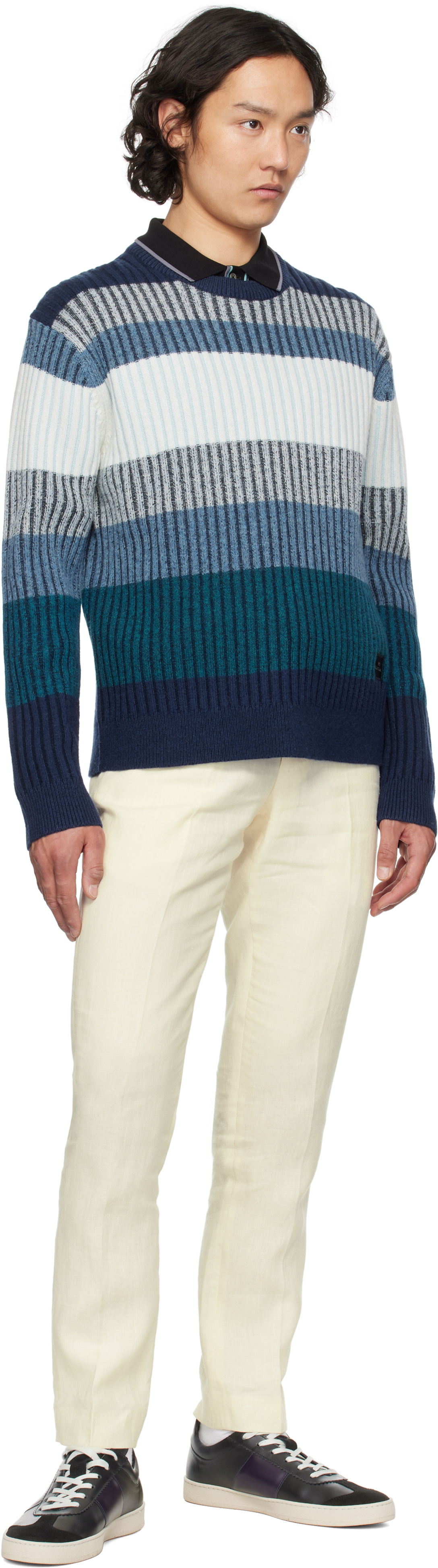 PS by Paul Smith Blue Striped Sweater