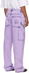 drew house SSENSE Exclusive Purple Secret Carpenter Jeans