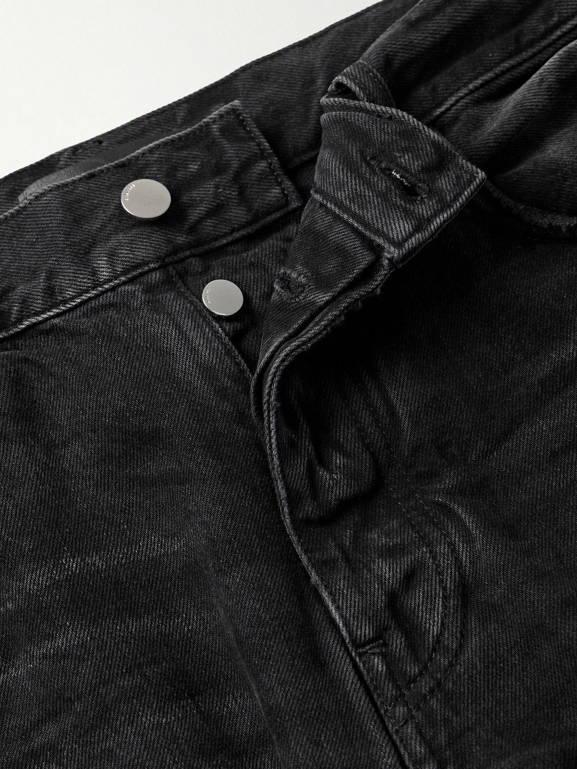AMIRI - MX1 Straight-Leg Leather-Panelled Distressed Jeans - Black