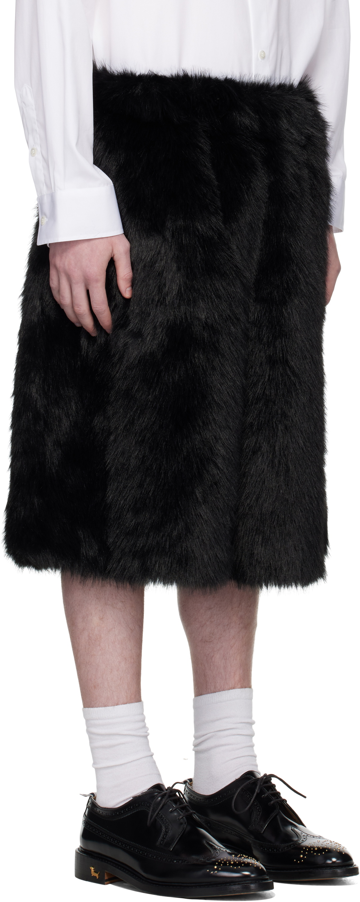 Simone Rocha SSENSE Exclusive Black Faux-Fur Shorts