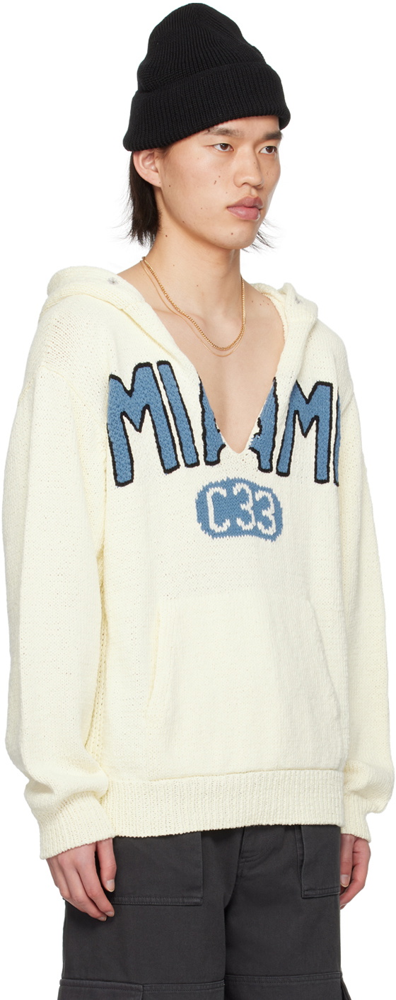 RICE NINE TEN Off-White Cut Off Hoodie