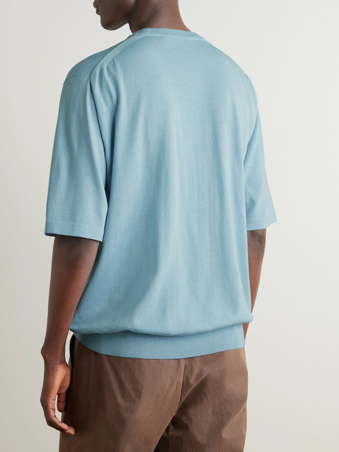 Auralee - Cashmere T-Shirt - Blue Auralee