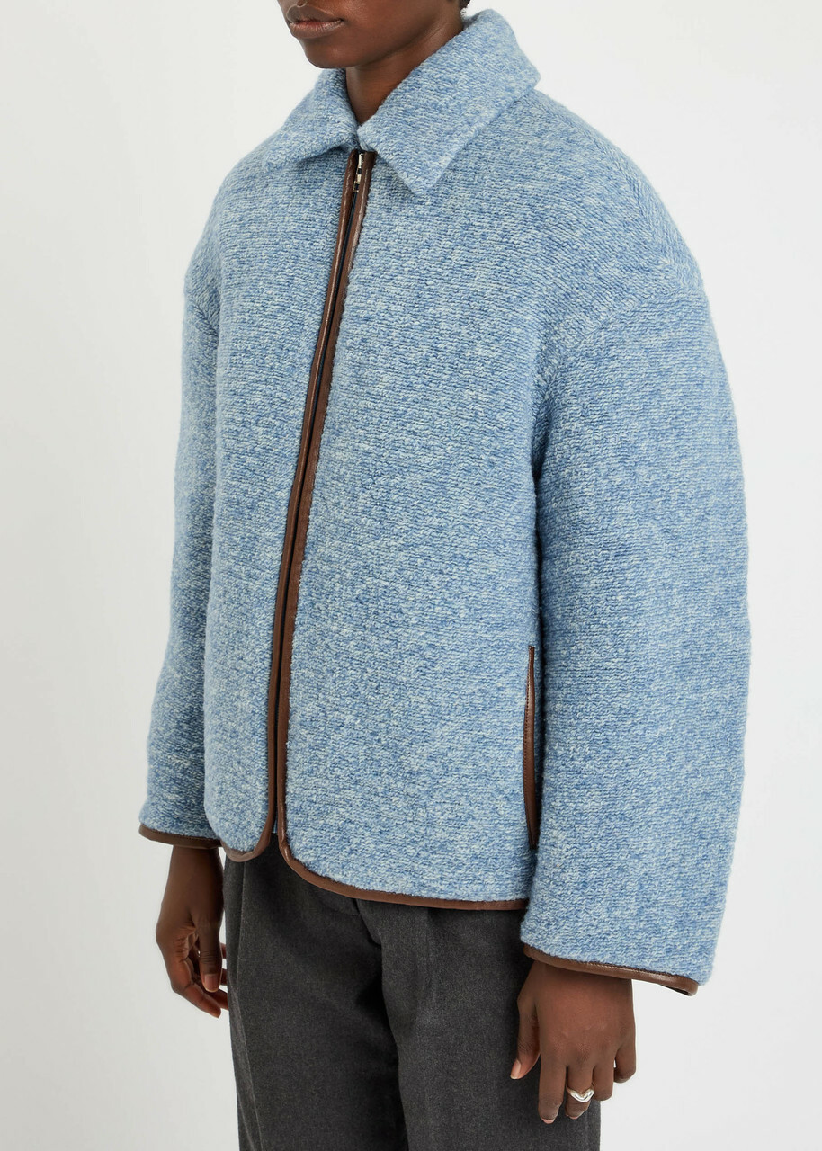 JW Anderson Melange Wool-blend Jacket Blue