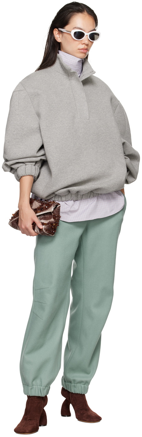 Dries Van Noten Gray Half-Button Sweatshirt