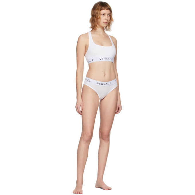 Versace Underwear White & Gold Barocco Sport Bra Versace Underwear