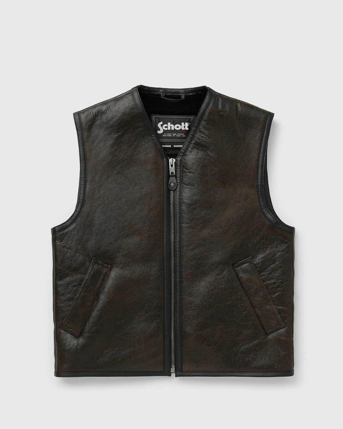 Samsøe & Samsøe X Schott SABOY VEST Brown Men
