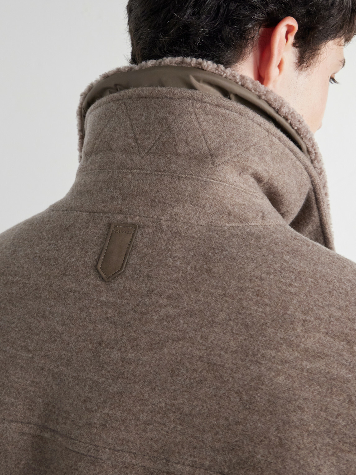 Canali - Shearling-Trimmed Wool and Cashmere-Blend Bomber Jacket - Neutrals
