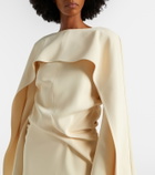 Khaite Draped crêpe midi dress