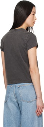 alexanderwang.t Black Distressed Logo Shrunken T-shirt
