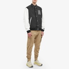 Acronym Men's Patch Logo Varsity Jacket in Black/White